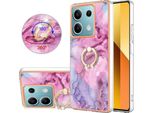 Custodia Per Xiaomi Redmi Note 13 5G, Custodia Protettiva In Silicone Tpu A Fantasia Con Supporto Ad Anello Rosa