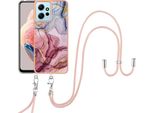 Custodia Con Cinturino Per Xiaomi Redmi Note 12 4G, Paraurti In Tpu A Fantasia, Custodia Protettiva Con Cinturino Regolabile Oro Rosa