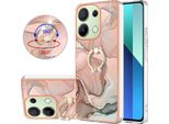Custodia Per Xiaomi Redmi Note 13 4G, Custodia Protettiva In Silicone Tpu A Fantasia Con Supporto Ad Anello Beige