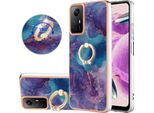 Custodia Per Xiaomi Redmi Note 12S, Custodia Protettiva In Silicone Tpu A Fantasia Con Supporto Ad Anello Blu Scuro
