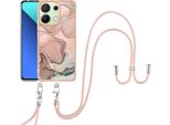 Custodia Con Cinturino Per Xiaomi Redmi Note 13 4G, Paraurti In Tpu A Fantasia, Custodia Protettiva Con Cinturino Regolabile Beige