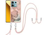 Custodia Con Cinturino Per Xiaomi Redmi Note 13 5G, Paraurti In Tpu A Fantasia, Custodia Protettiva Con Cinturino Regolabile Beige
