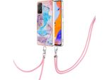 Custodia Con Cinturino Per Xiaomi Redmi Note 11 Pro 5G/4G, Custodia In Tpu A Fantasia Con Cinturino Regolabile Blu