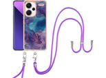 Custodia Con Cinturino Per Xiaomi Redmi Note 13 Pro+ 5G, Paraurti In Tpu A Fantasia, Custodia Protettiva Con Cinturino Regolabile Blu Scuro