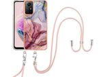 Custodia Con Cinturino Per Xiaomi Redmi Note 12S, Bumper In Tpu A Fantasia, Custodia Protettiva Con Cinturino Regolabile Rose Gold