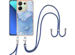 Custodia Con Cinturino Per Xiaomi Redmi Note 13 4G, Paraurti In Tpu A Fantasia, Custodia Protettiva Con Cinturino Regolabile Azzurro