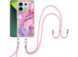 Custodia Con Cinturino Per Xiaomi Redmi Note 13 Pro 5G, Paraurti In Tpu A Fantasia, Custodia Protettiva Con Cinturino Regolabile Rosa