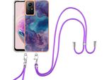 Custodia Con Cinturino Per Xiaomi Redmi Note 12S, Paraurti In Tpu A Fantasia, Custodia Protettiva Con Cinturino Regolabile Blu Scuro
