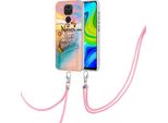 Custodia Con Cinturino Per Xiaomi Redmi Note 9, Custodia In Tpu A Fantasia Con Cinturino Regolabile Oro