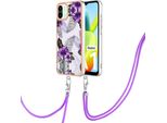 Custodia Con Cinturino Per Xiaomi Redmi A1, Custodia In Tpu A Fantasia Con Cinturino Regolabile Viola