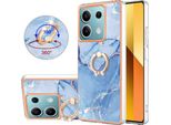 Custodia Per Xiaomi Redmi Note 13 5G, Custodia Protettiva In Silicone Tpu A Fantasia Con Supporto Ad Anello Azzurro