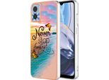 Custodia Per Motorola Moto E22, Cassa Paraurti In Silicone Tpu Antiurto A Fantasia Oro