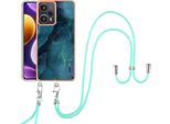 Custodia Con Cinturino Per Xiaomi Poco F5 /Redmi Note 12 Turbo, Paraurti In Tpu A Fantasia, Custodia Protettiva Con Cinturino Regolabile Verde Scuro