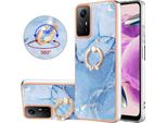 Custodia Per Xiaomi Redmi Note 12S, Custodia Protettiva In Silicone Tpu A Fantasia Con Supporto Ad Anello Azzurro