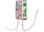 Custodia Con Cinturino Per Xiaomi Poco X5 /Redmi Note 12 5G, Custodia In Tpu A Fantasia Con Cinturino Regolabile Caffè