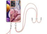 Custodia Con Cinturino Per Xiaomi Poco F5 /Redmi Note 12 Turbo, Paraurti In Tpu A Fantasia, Custodia Protettiva Con Cinturino Regolabile Oro Rosa
