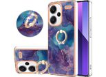 Custodia Per Xiaomi Redmi Note 13 Pro+ 5G, Custodia Protettiva In Silicone Tpu Bumper A Fantasia Con Supporto Ad Anello Blu Scuro