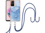 Custodia Con Cinturino Per Xiaomi Redmi Note 12S, Bumper In Tpu A Fantasia, Custodia Protettiva Con Cinturino Regolabile Azzurro