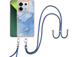 Custodia Con Cinturino Per Xiaomi Redmi Note 13 Pro 5G, Paraurti In Tpu A Fantasia, Custodia Protettiva Con Cinturino Regolabile Azzurro