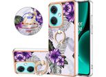 Custodia Per Oneplus Nord CE3, Custodia Protettiva In Silicone Tpu A Fantasia Con Supporto Ad Anello Viola