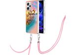 Custodia Con Cinturino Per Xiaomi Redmi Note 12 Pro+, Custodia In Tpu A Fantasia Con Cinturino Regolabile Oro