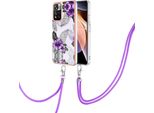 Custodia Con Cinturino Per Xiaomi Redmi Note 11 5G, Custodia In Tpu A Fantasia Con Cinturino Regolabile Viola