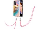Custodia Con Cinturino Per Xiaomi Redmi Note 11 5G, Custodia In Tpu A Fantasia Con Cinturino Regolabile Oro