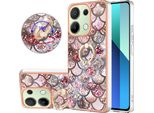 Custodia Per Xiaomi Redmi Note 13 4G, Custodia Protettiva In Silicone Tpu A Fantasia Con Supporto Ad Anello Caffè