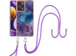 Custodia Con Cinturino Per Xiaomi Poco F5 /Redmi Note 12 Turbo, Paraurti In Tpu A Fantasia, Custodia Protettiva Con Cinturino Regolabile Blu Scuro