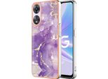 Custodia Per Oppo A78 5G, Sottile Marmo Antiurto Custodia Morbida Tpu Paraurti Viola