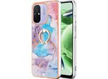 Custodia Per Xiaomi Redmi 12C/Redmi 11A, Custodia Protettiva In Silicone Tpu A Fantasia Con Supporto Ad Anello Blu