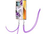 Custodia Con Cinturino Per Xiaomi Redmi Note 13 5G, Custodia In Tpu A Fantasia Con Cinturino Regolabile Viola