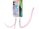 Custodia Con Cinturino Per Xiaomi Redmi Note 13 Pro 5G, Custodia In Tpu A Fantasia Con Cinturino Regolabile Blu