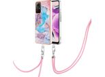 Custodia Con Cinturino Per Xiaomi Redmi Note 12S, Custodia In Tpu A Fantasia Con Cinturino Regolabile Blu