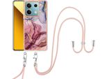 Custodia Con Cinturino Per Xiaomi Redmi Note 13 5G, Paraurti In Tpu A Fantasia, Custodia Protettiva Con Cinturino Regolabile Oro Rosa