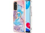 Custodia Per Xiaomi Redmi Note 11 4G/Note 11S, Custodia Protettiva In Silicone Tpu A Fantasia Con Supporto Ad Anello Blu