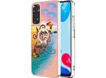 Custodia Per Xiaomi Redmi Note 11 4G/Note 11S, Custodia Protettiva In Silicone Tpu A Fantasia Con Supporto Ad Anello Oro