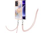 Custodia Con Cinturino Per Xiaomi Poco F5 /Redmi Note 12 Turbo, Custodia In Tpu A Fantasia Con Cinturino Regolabile Blu