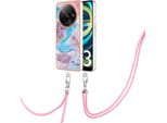 Custodia Con Cinturino Per Xiaomi Redmi A3, Custodia In Tpu A Fantasia Con Cinturino Regolabile Blu