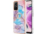Custodia Per Xiaomi Redmi Note 12S, Custodia Protettiva In Silicone Tpu A Fantasia Con Supporto Ad Anello Blu