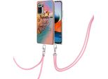 Custodia Con Cinturino Per Xiaomi Redmi Note 10 Pro/10 Pro Max, Custodia In Tpu A Fantasia Con Cinturino Regolabile Oro