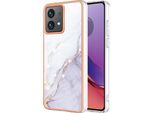 Custodia Per Motorola Moto G84, Sottile Marmo Antiurto Custodia Morbida Tpu Paraurti Bianco