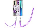 Custodia Con Cinturino Per Xiaomi Redmi Note 13 4G, Custodia In Tpu A Fantasia Con Cinturino Regolabile Viola