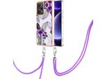 Custodia Con Cinturino Per Xiaomi Poco F5 /Redmi Note 12 Turbo, Custodia In Tpu A Fantasia Con Cinturino Regolabile Viola