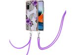 Custodia Con Cinturino Per Xiaomi Redmi Note 10 Pro/10 Pro Max, Custodia In Tpu A Fantasia Con Cinturino Regolabile Viola