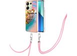 Custodia Con Cinturino Per Xiaomi Redmi Note 13 4G, Custodia In Tpu A Fantasia Con Cinturino Regolabile Oro