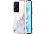 Custodia Per Honor 200 Lite, Sottile Marmo Antiurto Morbido Tpu Paraurti Bianco