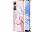 Custodia Per Oppo A78 5G, Sottile Marmo Antiurto Custodia Morbida Tpu Paraurti Oro Rosa