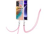 Custodia Con Cinturino Per Xiaomi Poco F5 /Redmi Note 12 Turbo, Custodia In Tpu A Fantasia Con Cinturino Regolabile Oro