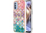 Custodia Per Motorola Moto G31 / G41, Custodia Protettiva In Silicone Tpu A Fantasia Con Supporto Ad Anello Colorato